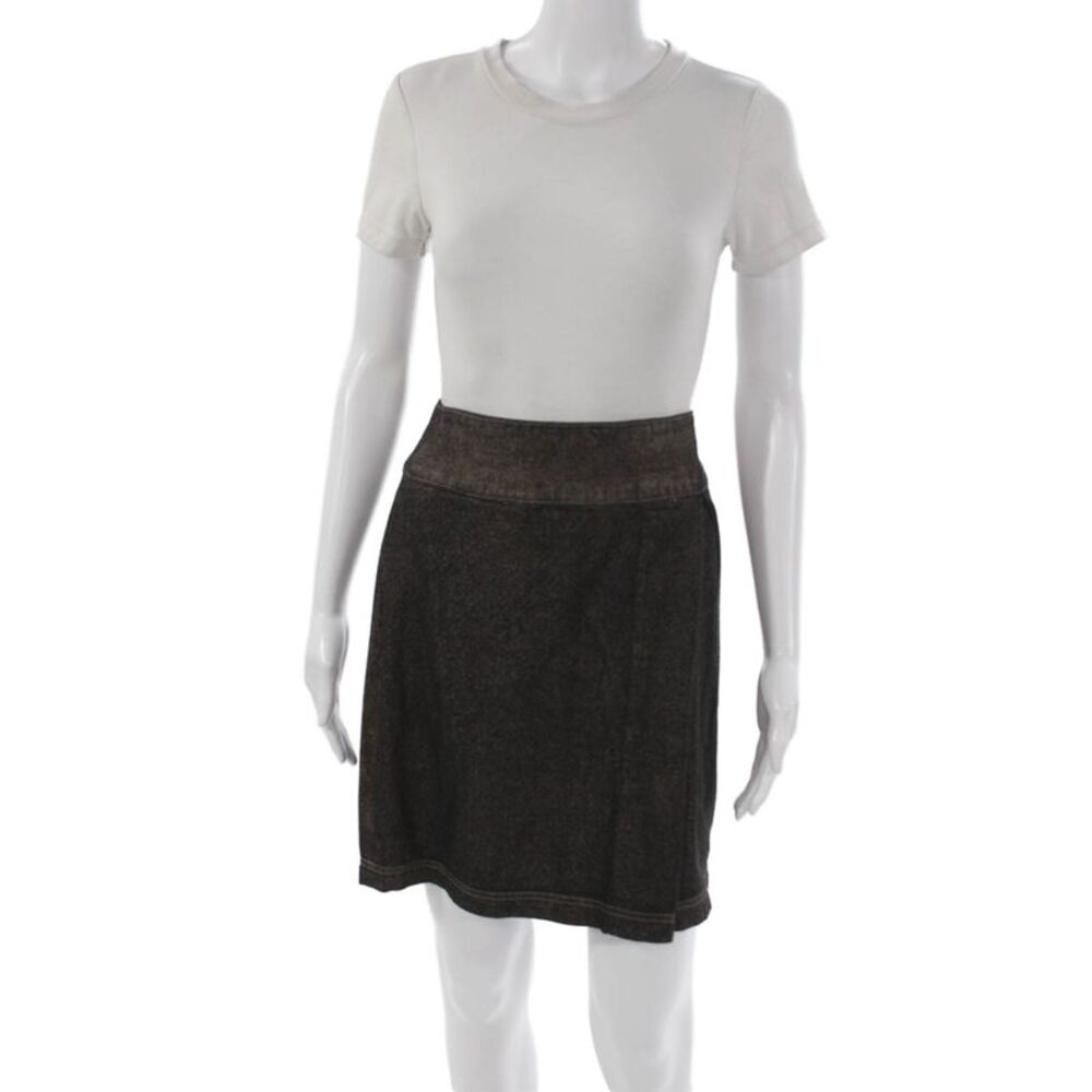 Lilla P Women Short Wrap Skirt Brown Cotton Zip Size 0